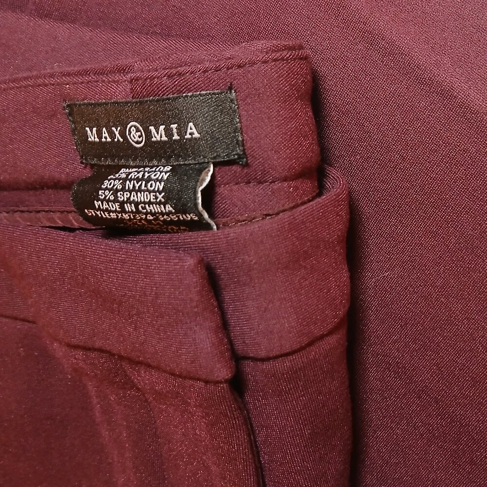 NWT- MAX & MIA Plum Ankle/Crop Pants - Picture 8 of 13